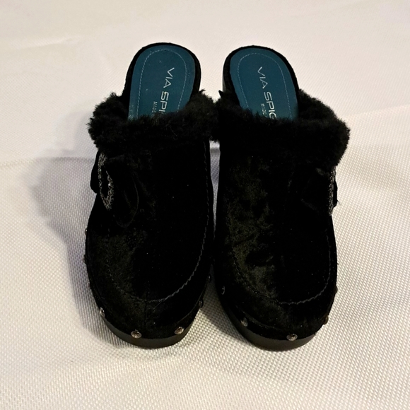 NEW!! VIA SPIGA velvet heeled mules - Picture 5 of 8